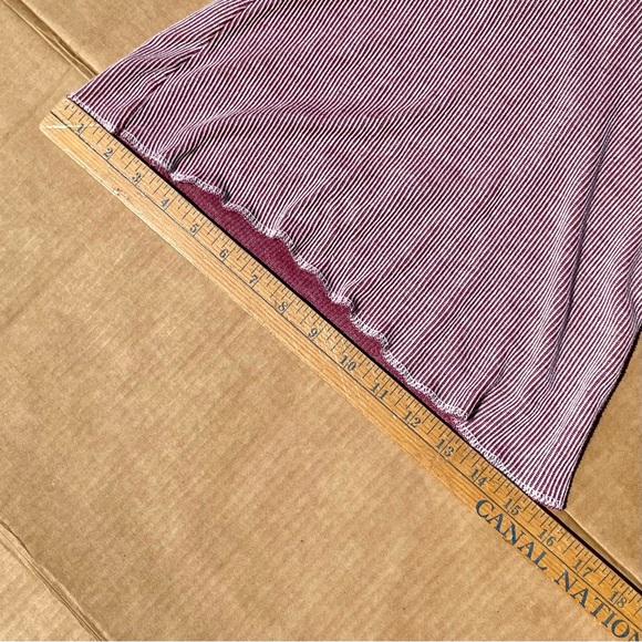 Scanty Brand Burgundy Red Striped Shirt Top Small Embroidered Bohemian Make Love - Picture 11 of 13